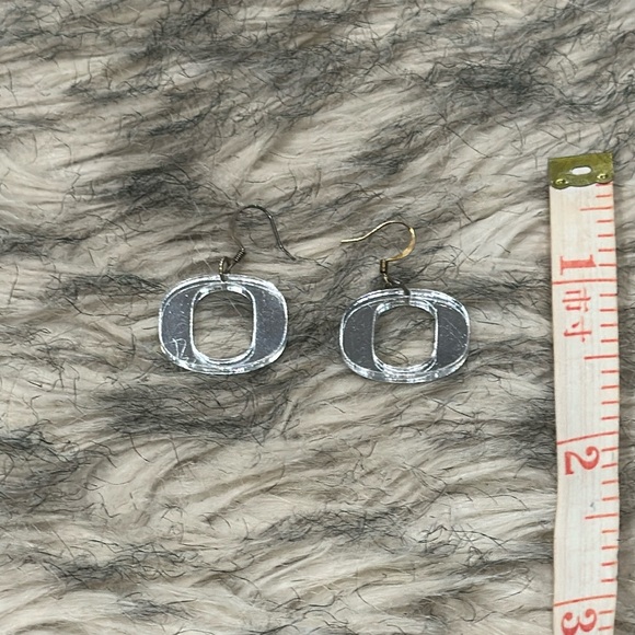 Oregon duck University mirrored dangle earrings - Picture 2 of 2
